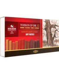 Пастель сухая художественная мягкая Toison d`Or 8592, Brown Line, 12 цветов