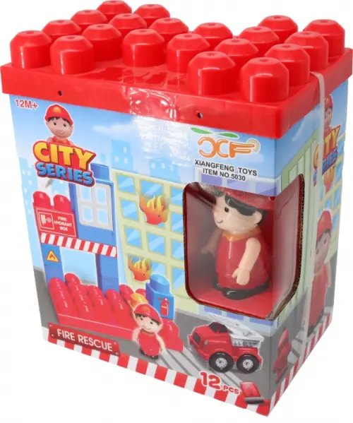 Конструктор с крупными деталями City. Пожарный, 12 деталей Конструктор с крупными деталями City. Пожарный, 12 деталей