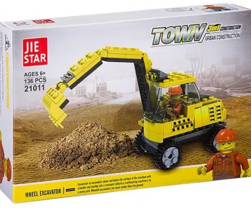 Конструктор Jie Star. Экскаватор, 136 деталей