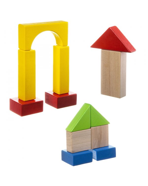 Деревянный конструктор. Кубики, 14 деталей