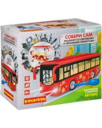 Конструктор с отверткой. Автобус красный