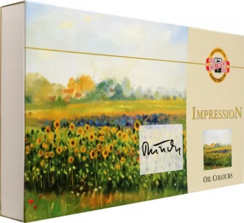 Масло Набор красок масляных художественных Impression в тюбиках, 9 цветов + белила, с принадлежностями