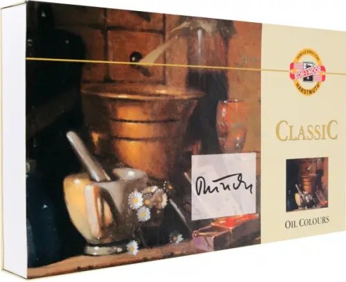 Масло Набор красок масляных художественных Classic в тюбиках, 9 цветов + белила, с принадлежностями