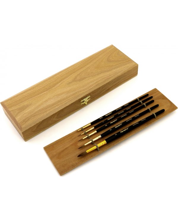 Набор кистей №2 в шкатулке, колонок, № 00, 1, 2, 3, 5, 5 штук