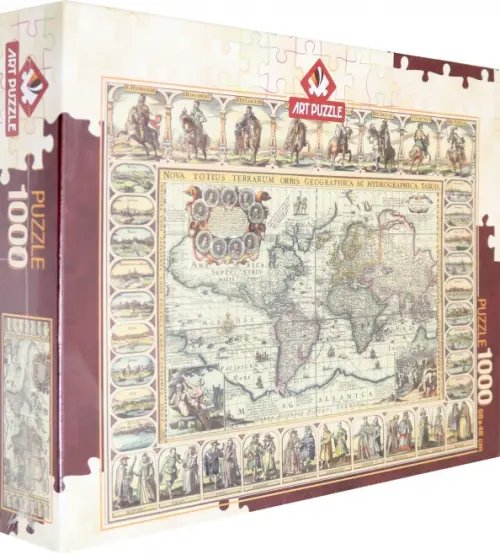 Пазлы 1000 деталей Пазл. Древняя карта мира, 1000 элементов