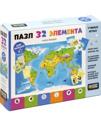 Пазл-32 Карта мира, напольный
