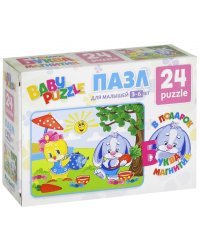 Baby Puzzle. Пазл 24 элемента + буква-магнитик. Для малышей 3-6 лет