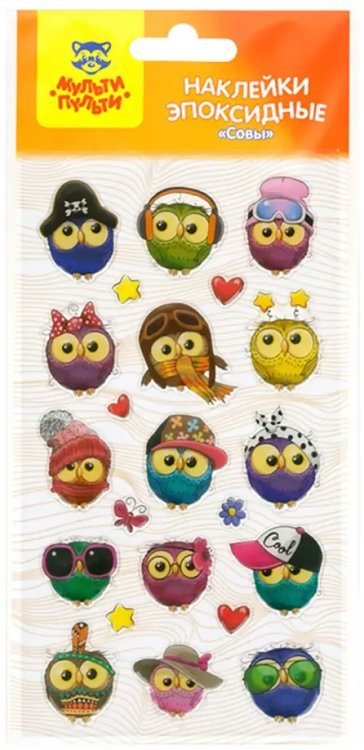Наклейки гелевые Совы Наклейки гелевые Совы