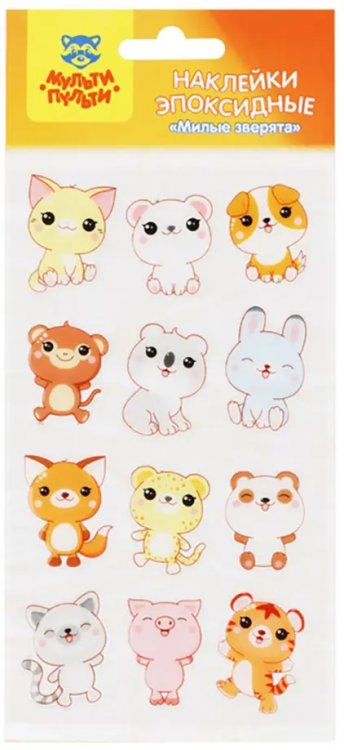 Наклейки гелевые Милые зверята Наклейки гелевые Милые зверята