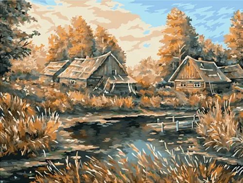 Картина по номерам. Деревня