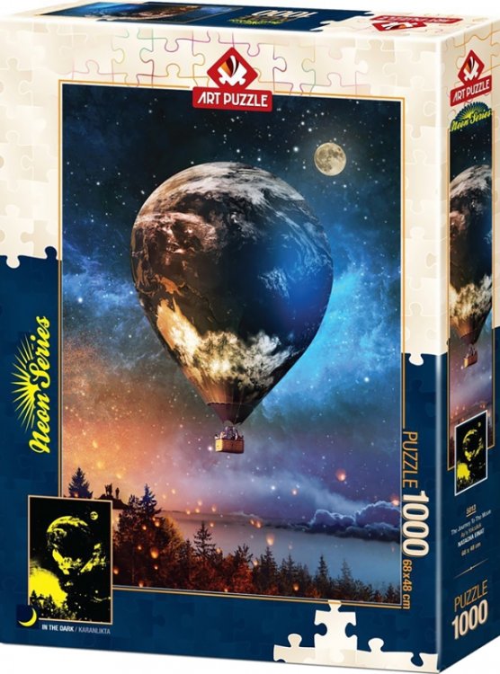 Пазлы с НЕОНОВЫМ свечением Пазл неоновый. Путешествие на Луну, 1000 элементов