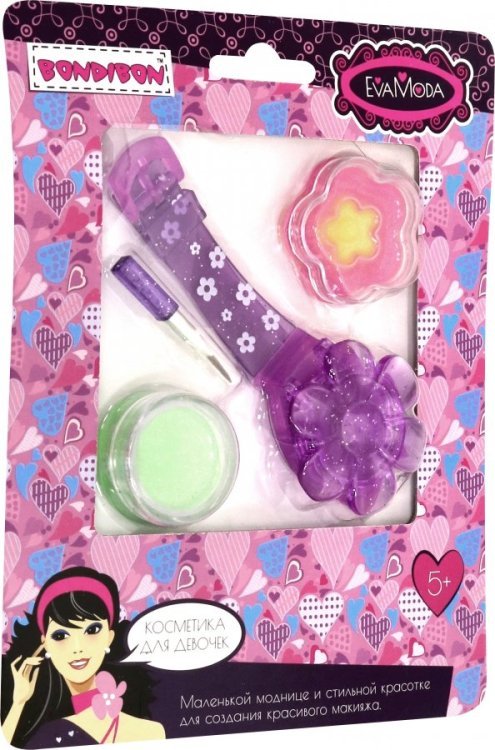 Косметика EvaModa для девочек Набор детской декоративной косметики Eva Moda, блеск для губ, 3 цвета