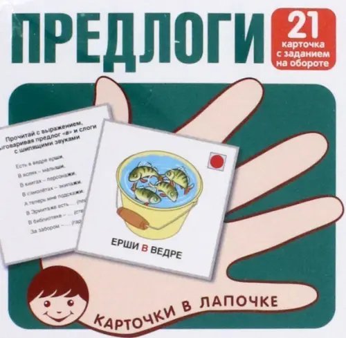 Предлоги. 21 карточка с заданием на обороте
