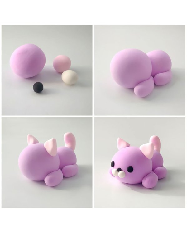 Набор для лепки из легкого пластилина Котенок