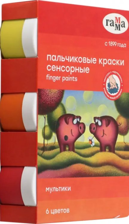 Краски пальчиковые Мультики, 6 цветов, 50 мл, в ассортименте Краски пальчиковые Мультики, 6 цветов, 50 мл, в ассортименте