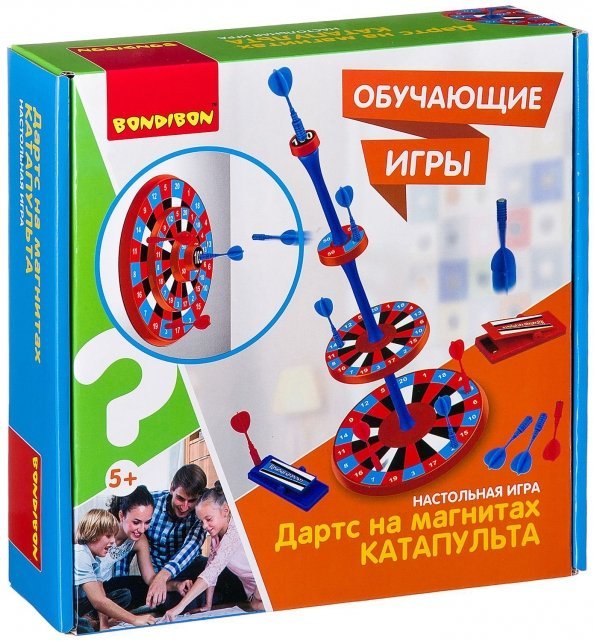 Семейно-развлекательные игры_Bondibon Игра настольная Катапульта. Дартс на магнитах