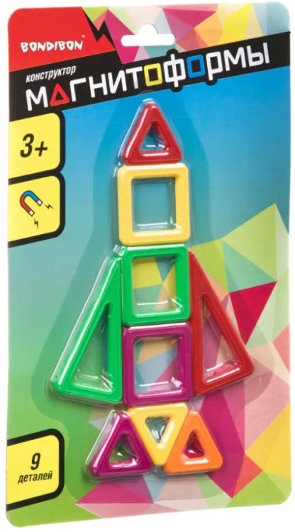 Конструкторы и мозаики Bondibon Магнитный конструктор Магнитоформы, 9 мини-деталей