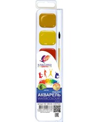 Акварель медовая Классика, 6 цветов, с кистью