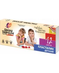 Пластилин Школа творчества, 12 цветов, со стеком