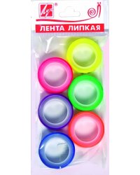 Клейкая лента, флуоресцентная, 12 мм, 6 штук