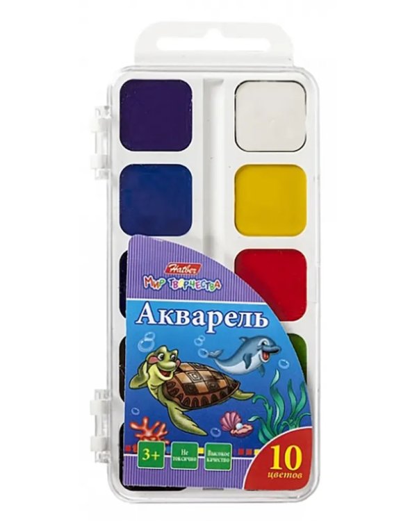 Акварель медовая Дельфины, 10 цветов, без кисти