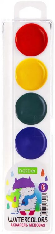 Акварель медовая Eco Приключения кота Пирожка, 6 цветов, без кисти Акварель медовая Eco Приключения кота Пирожка, 6 цветов, без кисти