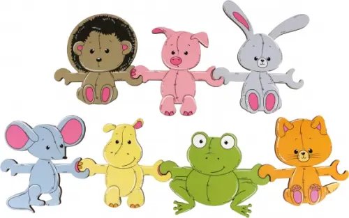 Развивающие игры из дерева Настольная игра Карусель-игра. Дружные зверята