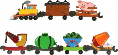Развивающие игры из дерева Настольная игра Карусель-игра. Паровоз с вагончиками