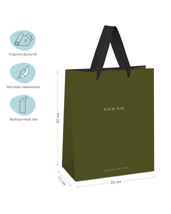 Пакет подарочный Olive tone