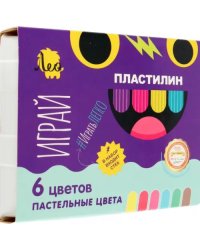 Пластилин классический Играй, 6 пастельных цветов
