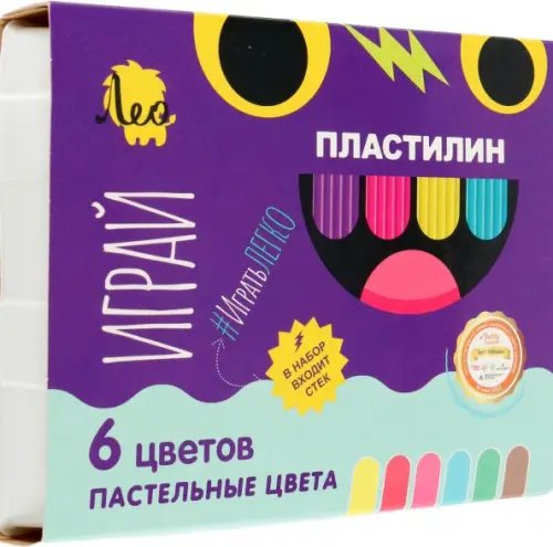 Обложка книги «Пластилин классический Играй, 6 пастельных цветов»