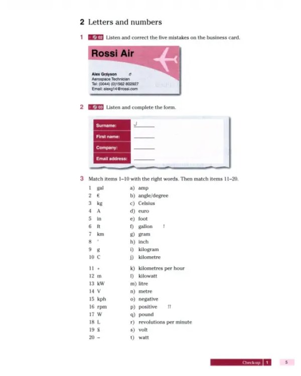 Technical English. 1 Elementary. A1. Workbook without key + CD