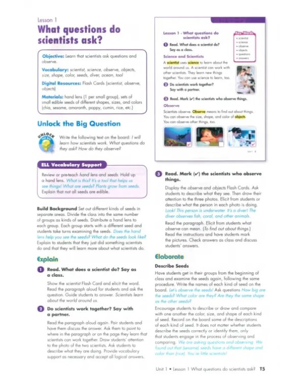 Big Science 1. Teacher's Book