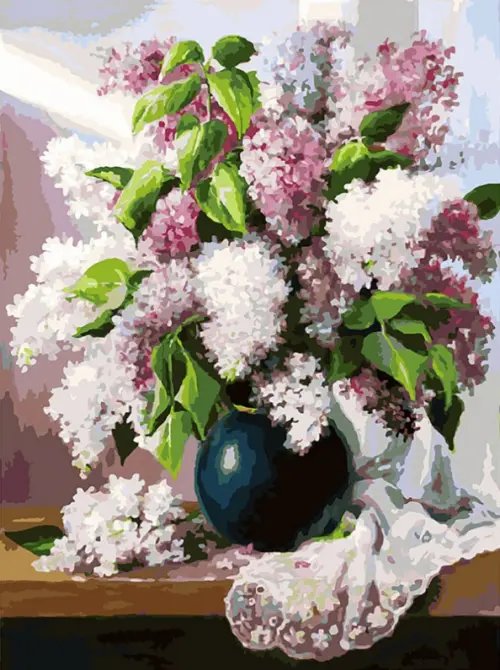 Живопись на холсте. Пушистая сирень Живопись на холсте. Пушистая сирень