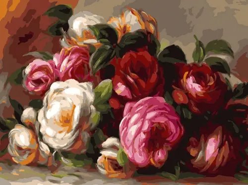 Живопись на холсте. Розы Ренуара Живопись на холсте. Розы Ренуара