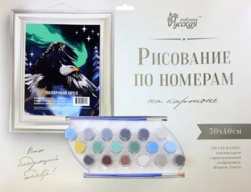 Рисование по номерам на картоне Рисование по номерам на картоне. Полярный орел