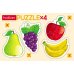 Puzzle. Набор фигурных пазлов, 4 в 1. Яркие фрукты