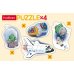 Puzzle. Набор фигурных пазлов, 4 в 1. Космические истории