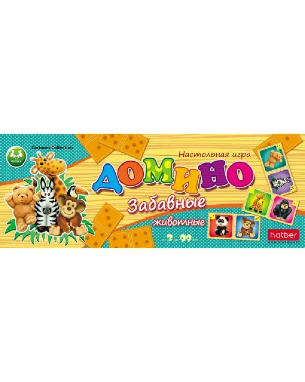 Игра настольная Домино. Забавные животные, 28 карточек