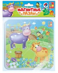 Магнитные пазлы Корова и теленок