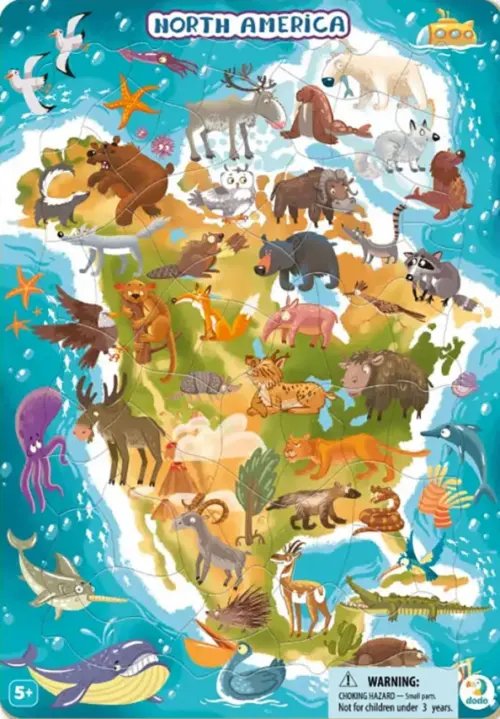 Пазл-53 Северная Америка, в рамке Пазл-53 Северная Америка, в рамке