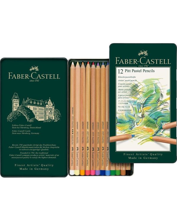 Карандаши пастельные цветные Pitt Pastel, 12 цветов