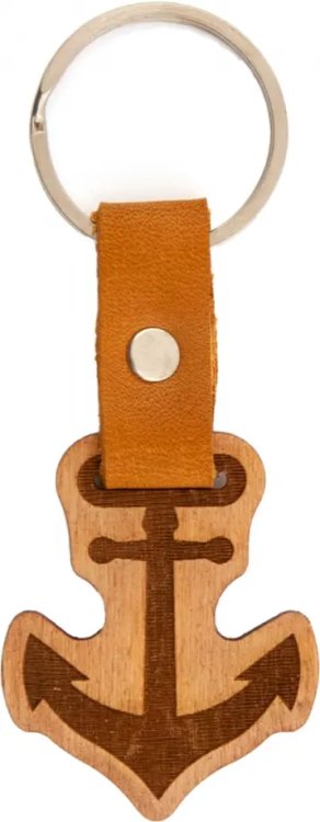 Брелок деревянный. Якорь