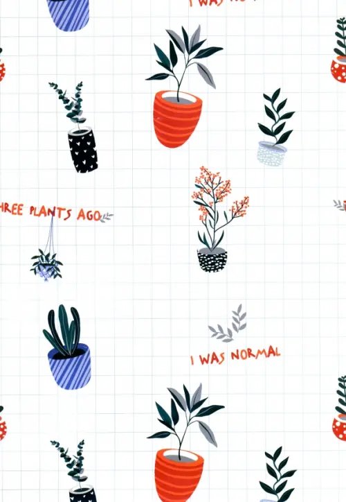 Бумага упаковочная Бумага упаковочная. Pots. Цветок в горшке