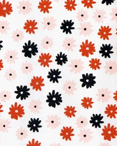 Бумага упаковочная Бумага упаковочная. Черные и красные цветы