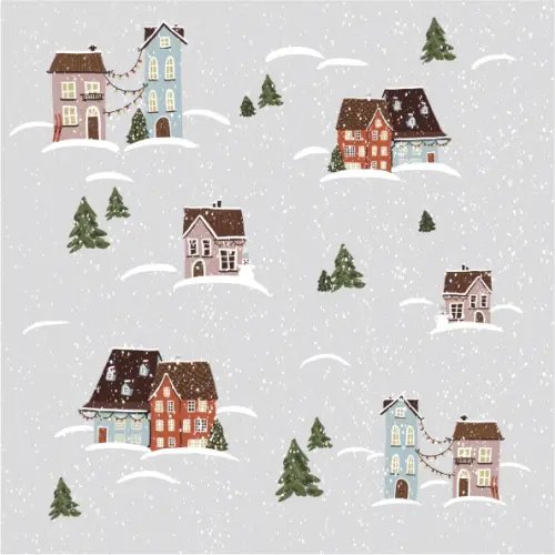 Бумага упаковочная Бумага упаковочная. Winter. Домики