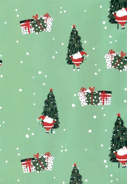 Бумага упаковочная Бумага упаковочная. Санта. Подарок
