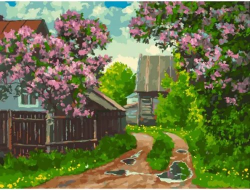 Живопись на холсте. Сирень у дороги Живопись на холсте. Сирень у дороги