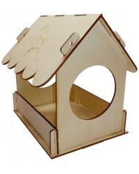 Сборная деревянная модель. Кормушка для птиц. Синичка