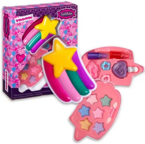 Косметика EvaModa для девочек Набор детской декоративной косметики. Косметичка-звёздочка